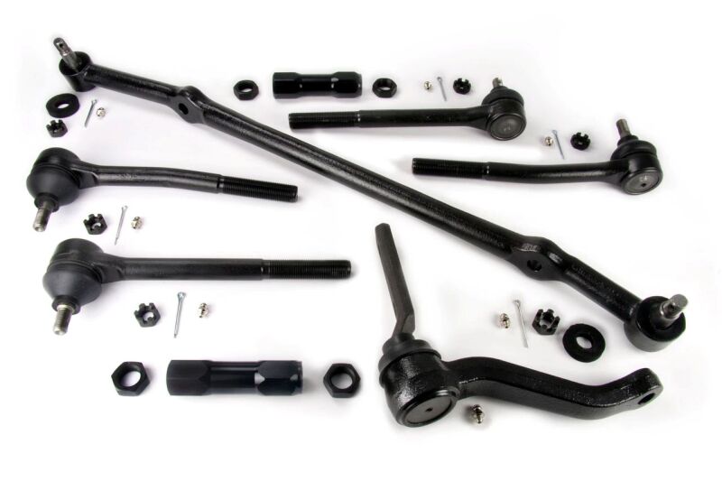 QA1 GM B-Body steering linkage assembly for 78-96 models, featuring shocks and struts for improved vehicle handling.