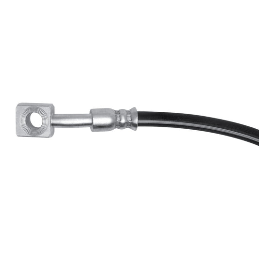 DFC Cadillac ATS rear brake hose from the brake line kit, showing a flexible rubber brake line with metal fittings.