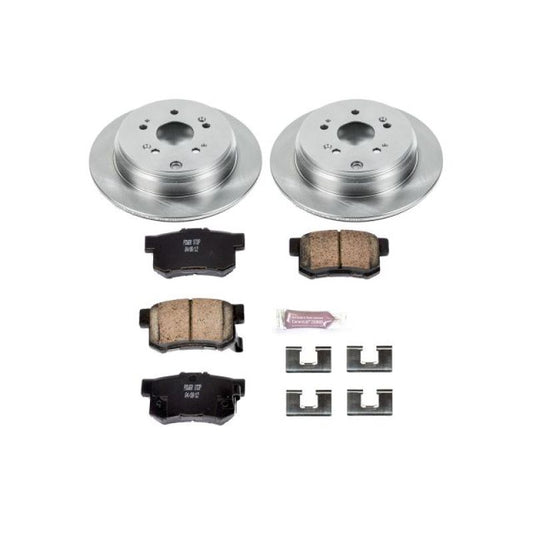 PowerStop OE rear brake kit for 2007-2009 Acura RDX, includes brake pads and rotors, designed for reliable stopping performance.