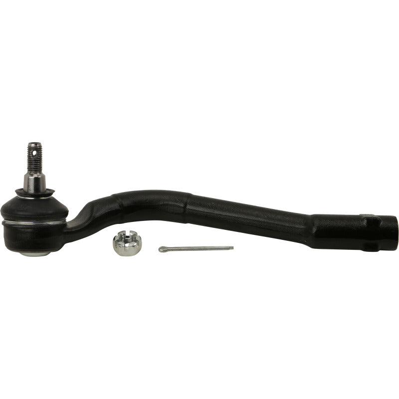 Moog front left outer tie rod end for Kia Optima 2011-2015, automotive steering component with metal and rubber parts visible.