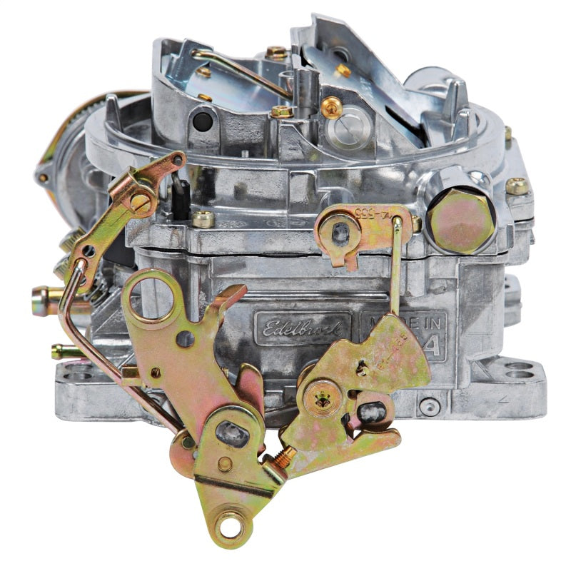 Edelbrock Thunder Series 4-Barrel carburetor with 800 CFM and electric choke in satin finish, designed for high-performance engines.