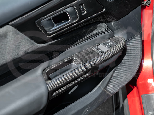 2015-2023 FORD MUSTANG S550 | CARBON FIBER SIDE DOOR GLASS LIFTING PANEL COVER TRIM