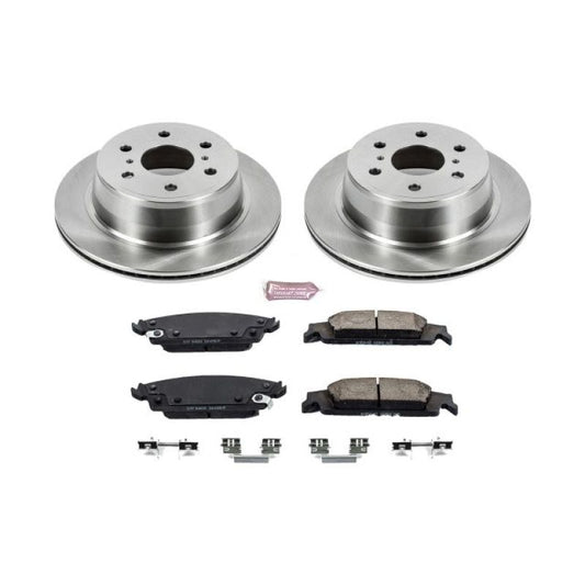 PowerStop rear Autospecialty brake kit for 2015-2019 Cadillac Escalade, includes brake rotors and pads, OE-style brake system.