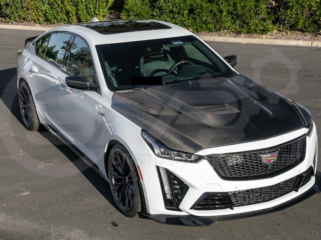 2022-2024 CADILLAC CT5-V BLACKWING SEDAN | CARBON FIBER FACTORY EXTENDED STYLE FRONT LIP SPLITTER GROUND EFFECTS