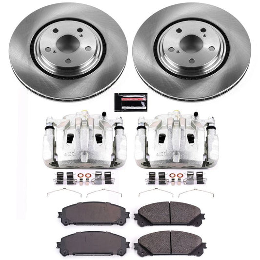 PowerStop OE brake kit with front calipers for 2015-2017 Lexus NX200t, including brake rotors and hardware.
