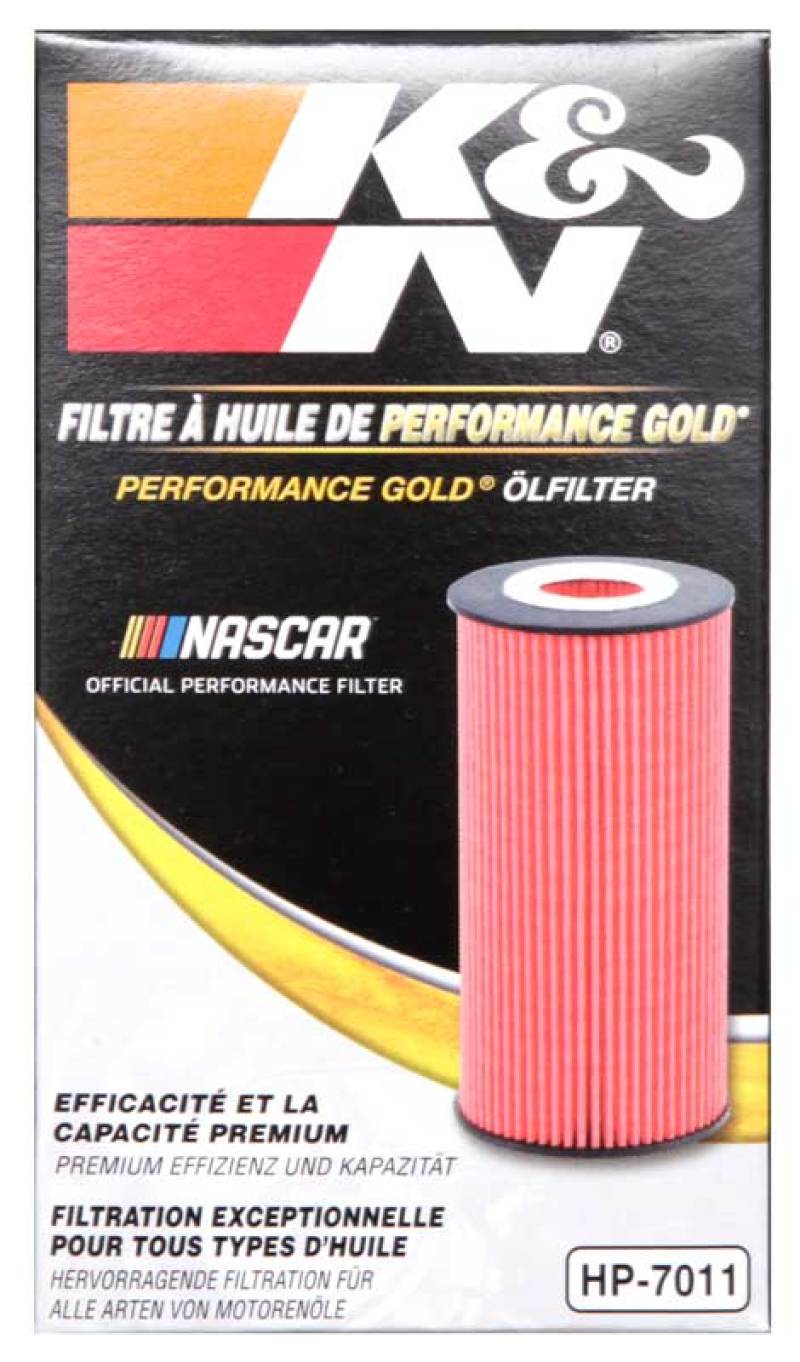 K&N Engineering oil filter for 2008 Porsche 911 3.6L and 3.8L engines, cartridge style, with metal casing and filter media visible