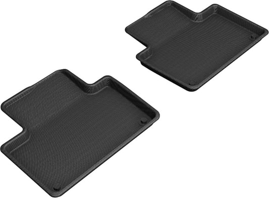 Black 3D MAXpider rubber floor mats for second row of 2015-2021 Volvo XC90 T8 Twin Engine, designed for durability and fit.