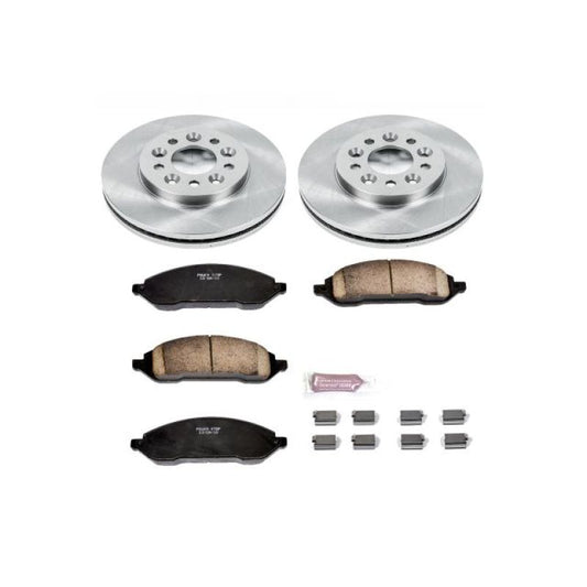 PowerStop OE front brake kit for Ford Freestar 2004-2007, including brake rotors and pads, designed for reliable stopping performance.