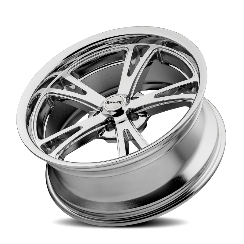 Chrome Ridler 606 cast wheel, 18x9.5 inches, 5x127 bolt pattern, 0mm offset, 83.82mm hub diameter, car wheel.