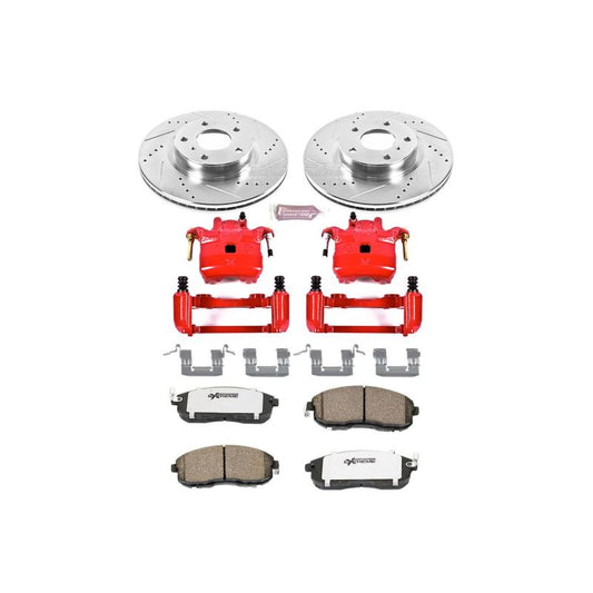 PowerStop Z26 Street Warrior brake kit with front calipers for Infiniti G35 2003-2005, performance brake upgrade kit