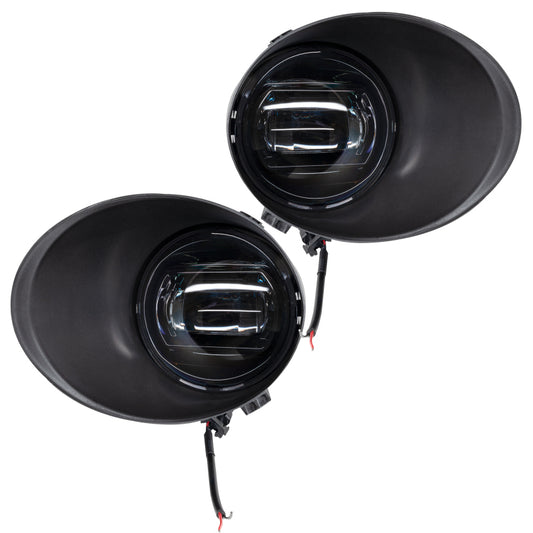 Pair of ORACLE Lighting high-powered LED fog lights for Toyota Tundra 2007-2013 with metal bumper, 6000K bright white illumination.