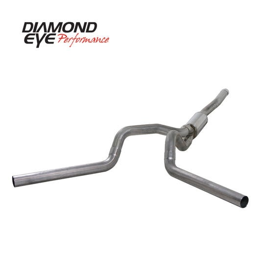 Diamond Eye Performance 4-inch catback exhaust pipe for 2006-2007.5 Chevy/GMC 6.6L 2500/3500 diesel trucks, dual stainless steel.