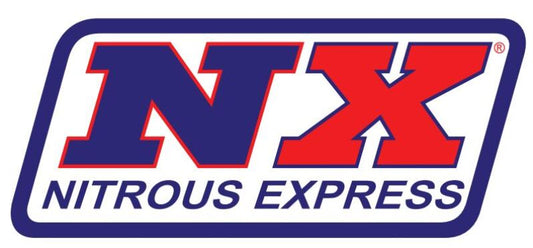 Nitrous Express fuel pressure gauge displaying 0-100 PSI with black bezel and clear dial for accurate pressure readings