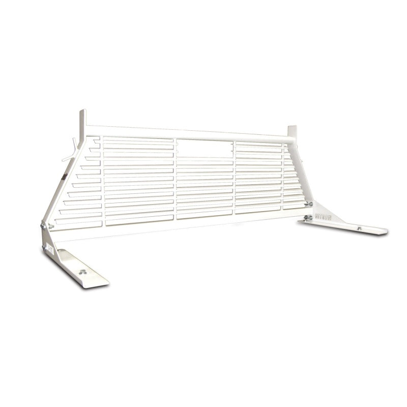 Westin HD headache rack in white for 2008-2017 Ford F-250/350/450/550HD pickup trucks, mounted on truck bed.