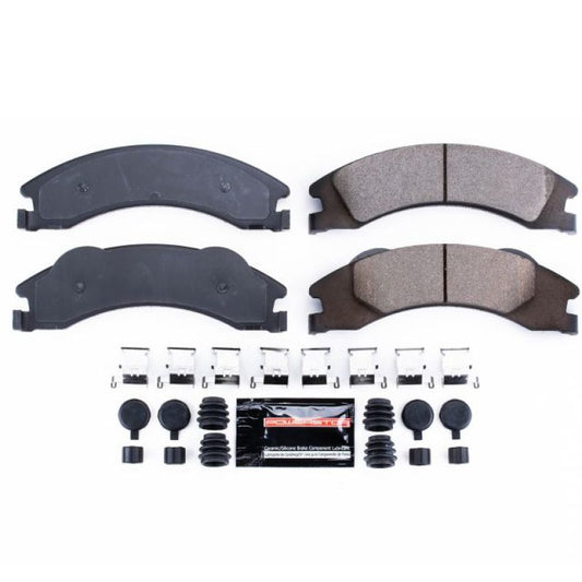 PowerStop Z23 Evolution Sport rear brake pads for Ford E-150, high-performance brake pads with hardware included.