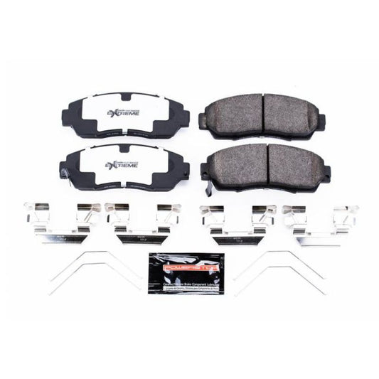 PowerStop Z26 performance front brake pads with hardware for 2019 Acura RDX, designed for improved stopping power and durability.