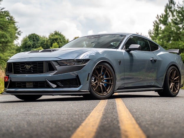 2024-Up Ford Mustang S650 | Dark Horse Factory Style CARBON FIBER Front Bumper Lip Splitter Ground Effects