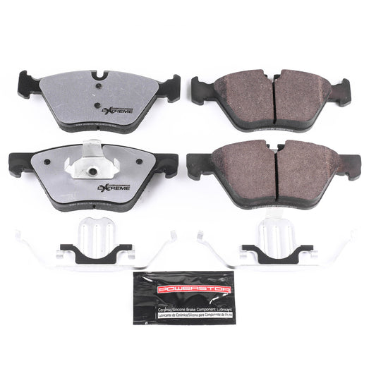 PowerStop 11-16 BMW 528i front Z26 Extreme Street performance brake pads with hardware for enhanced braking performance.