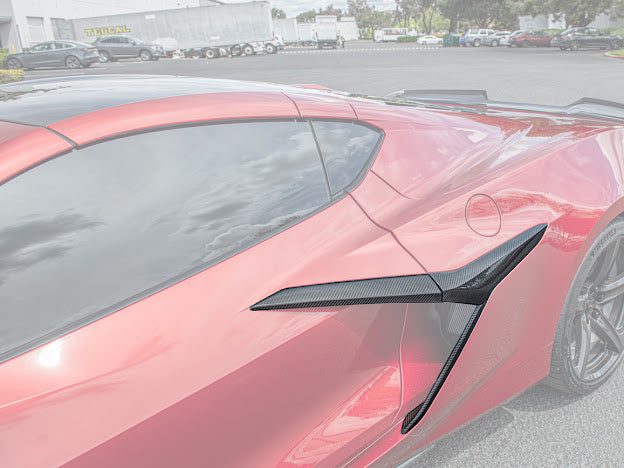 2023+ CHEVROLET CORVETTE C8 Z06/ E-RAY | CARBON FIBER SIDE FENDER VENT DOOR HANDLE TRIM PAIR