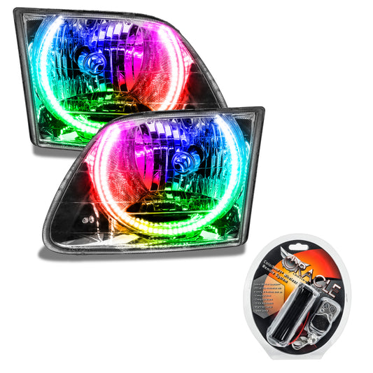 Oracle Lighting ColorSHIFT headlights for Ford F-150 1997-2003 with SMD LED technology, showcasing the headlight assembly on a vehicle.