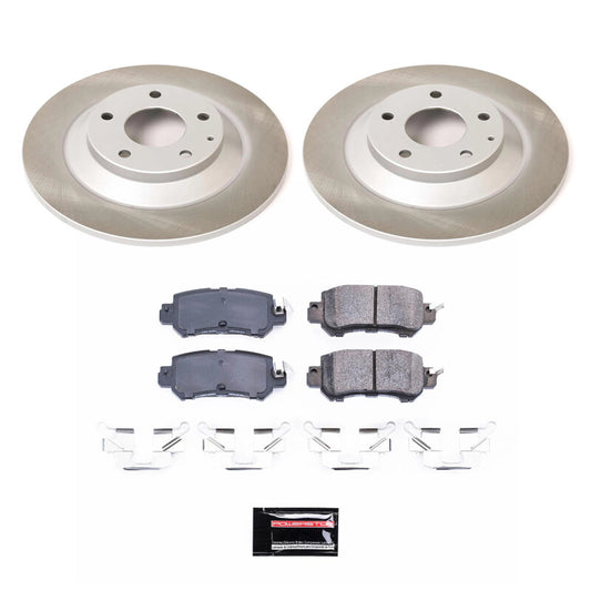 PowerStop rear semi-coated brake rotor kit for Mazda CX-5 2013-2015, performance brake kit with blank rotors.