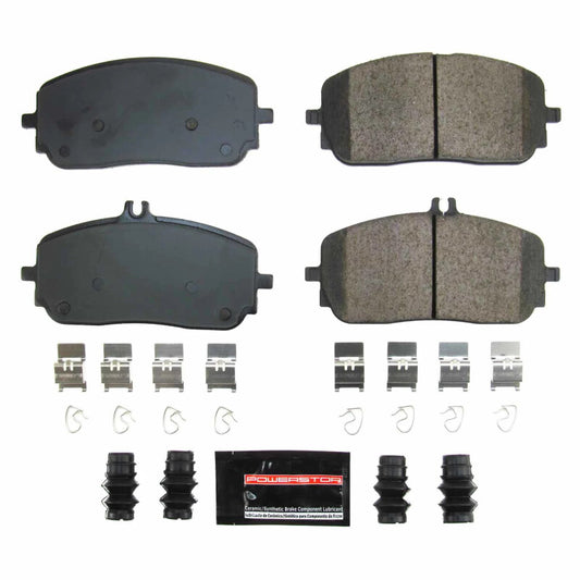 PowerStop Z23 Evo Sport front brake pads with hardware for Mercedes-Benz A220 2019-2021, performance brake replacement.