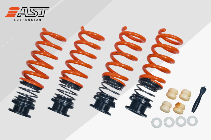 AST Suspension adjustable lowering springs for BMW X5M and X6M (F95/F96), shown on the spring.