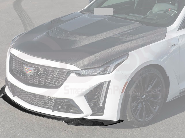 2022-2024 CADILLAC CT5-V BLACKWING SEDAN | CARBON FIBER FACTORY EXTENDED STYLE FRONT LIP SPLITTER GROUND EFFECTS