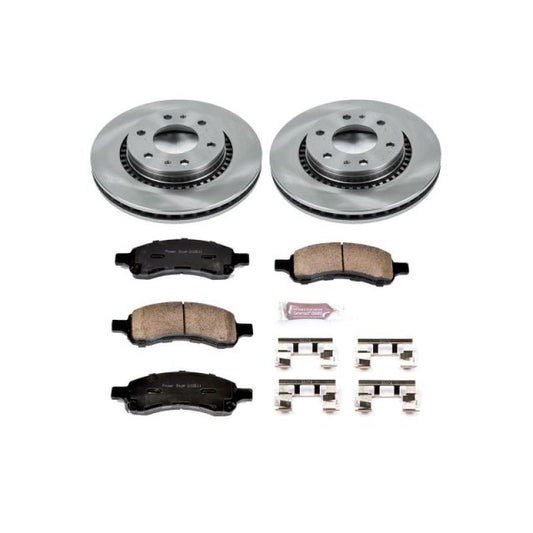 PowerStop OE brake kit for 2006-2007 Buick Rainier, front autospecialty brake kit with rotors and pads shown.