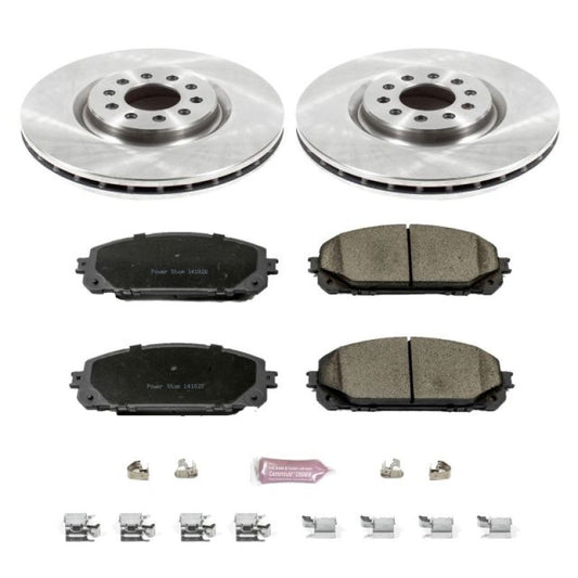 PowerStop OE front brake kit for 2014-2016 Jeep Cherokee, including brake pads and rotors, designed for reliable stopping performance.