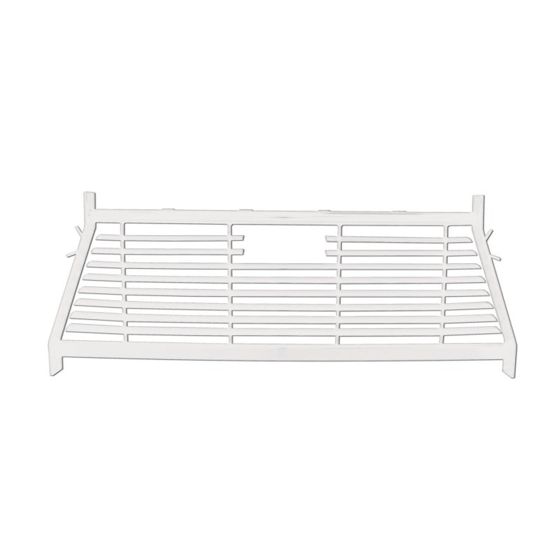 White Westin headache rack for Ford F-250 to F-550HD trucks, providing added cargo safety and truck protection.