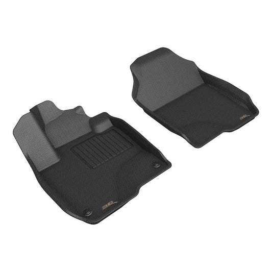 Black 3D MAXpider rubber floor mat for first row Honda HRV Kagu 2023-2024, showing textured surface and custom fit design.