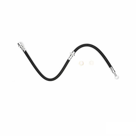DFC Nissan Sentra rear brake hose from the brake line kit, showing the flexible rubber and metal fittings for rear brake system.