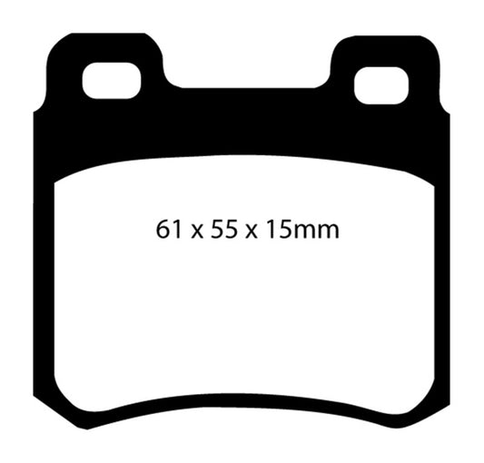 EBC Redstuff rear brake pads for Mercedes-Benz C220 W202 1994-1995, high-performance brake pads for improved stopping power.