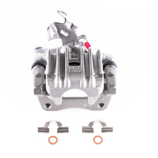 PowerStop rear right OE brake caliper with bracket for Audi A3 2010-2013, showing the black metal caliper assembly.