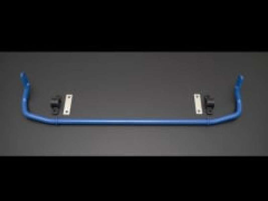 Rear Cusco 26mm sway bar for Toyota C-HR, high-performance suspension upgrade, shown in black with mounting brackets