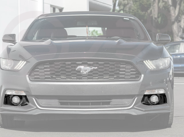 2015-2023 FORD MUSTANG S550 | CARBON FIBER FRONT BUMPER FOG LIGHT BEZEL COVER PAIR