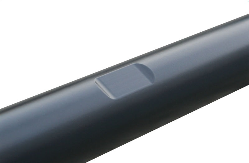 RockJock JK Currectlync RH drive bolt-on steering stabilizer shock mounting kit on a vehicle steering knuckle.