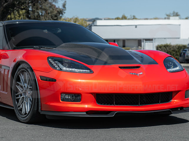 2005-2013 C6 Corvette - 427 /Grand Sport / Z06 / ZR1 | ZRA1 Style Front Splitter Lip Ground Effects (Carbon Fiber or Primer Black)