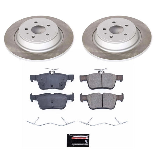PowerStop rear semi-coated brake rotor kit for Lincoln MKZ 2013-2016, showing the performance brake rotor components.