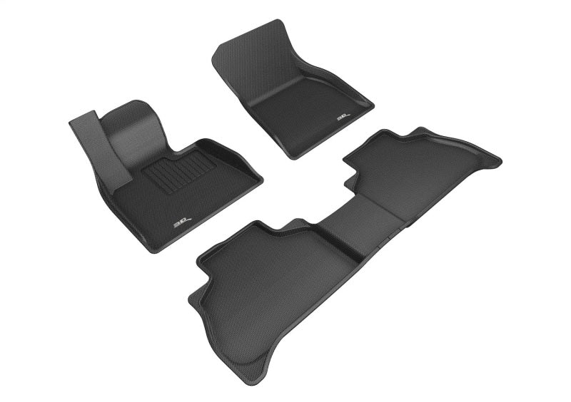 3D MAXpider black rubber floor mats for BMW X5 G05, full set with textured surface and raised edges for protection.
