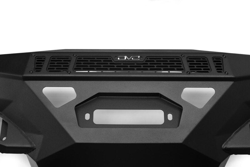 Steel front bumper for Ford Super Duty F-250/F-350 from DV8 Offroad Spec Series, durable and designed for heavy-duty trucks.