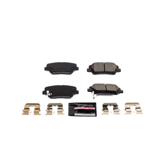 PowerStop Z23 Evolution Sport rear brake pads with hardware for Hyundai Santa Fe 2010-2018, performance brake replacement