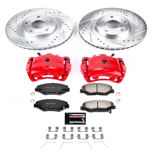 PowerStop Z36 brake kit with front calipers for 2012-2015 Honda Civic, designed for truck and tow performance.