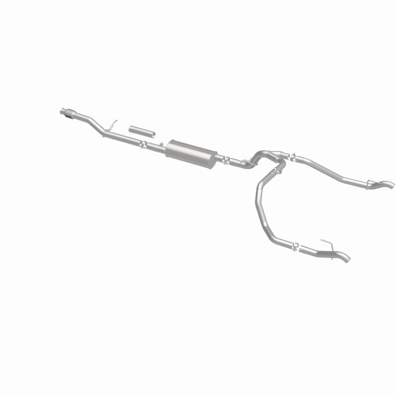 Magnaflow catback exhaust kit for Chevrolet Silverado 1500 5.3L, direct-fit replacement with polished stainless steel pipes and muffler