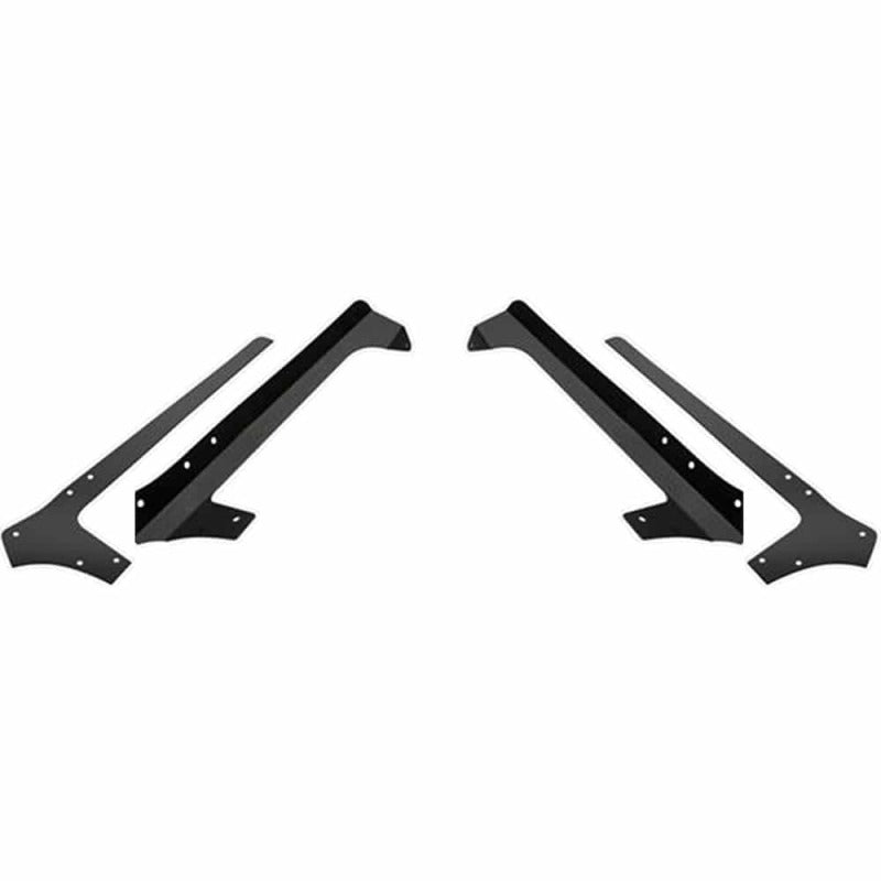 Putco 07-18 Jeep Wrangler JK roof bracket kit for 50-inch straight light bars, shown with brackets mounted on vehicle roof.