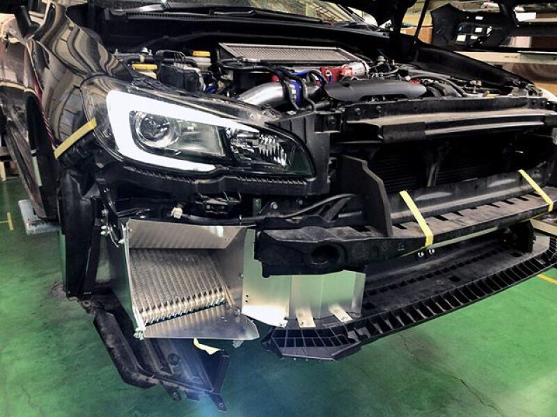 HKS S Type Oil Cooler Kit for VAB Subaru WRX STI, black finish, includes oil cooler and mounting hardware.