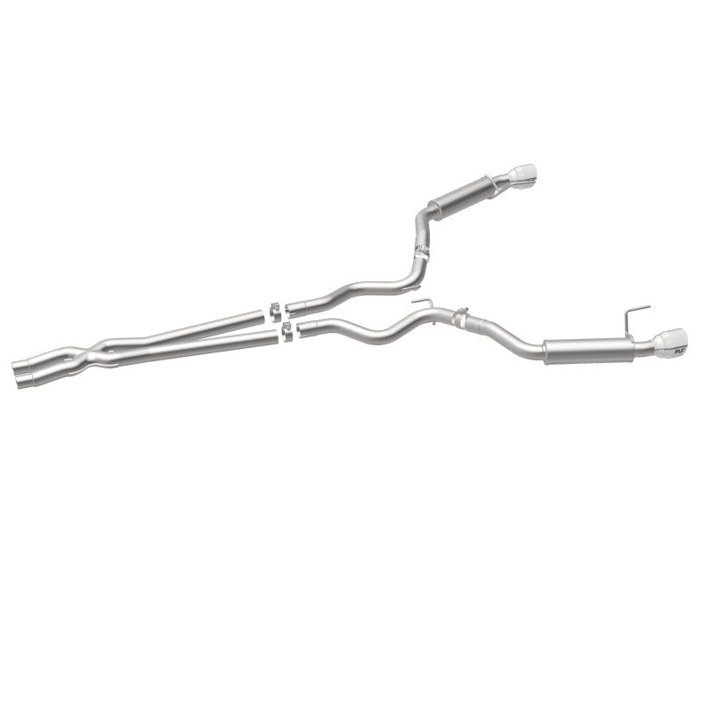 MagnaFlow 2.5-inch stainless steel cat back exhaust with dual split polished tips for 2015 Ford Mustang V6 3.7L.