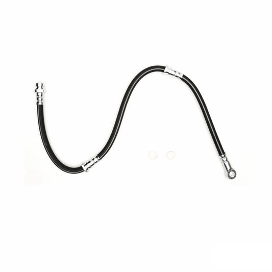 DFC Mitsubishi Montero front brake hose from the brake line kit, showing the flexible rubber and metal fittings.