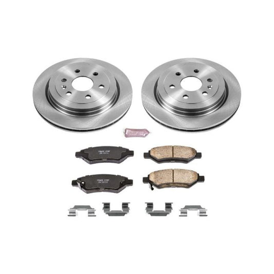 PowerStop OE rear brake kit for 2010-2016 Cadillac SRX, includes brake rotors and pads, auto specialty design.